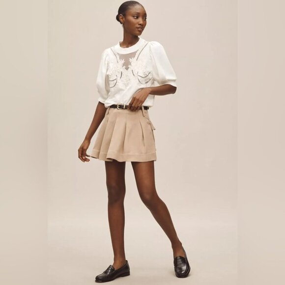 NWT By Anthropologie XS Puff-Sleeve Embellished Elbow-Sleeve Sweatshirt - Picture 7 of 13